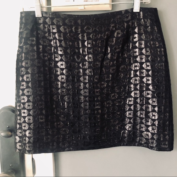 J. Crew Black Metallic Jacquard Miniskirt - Picture 2 of 9